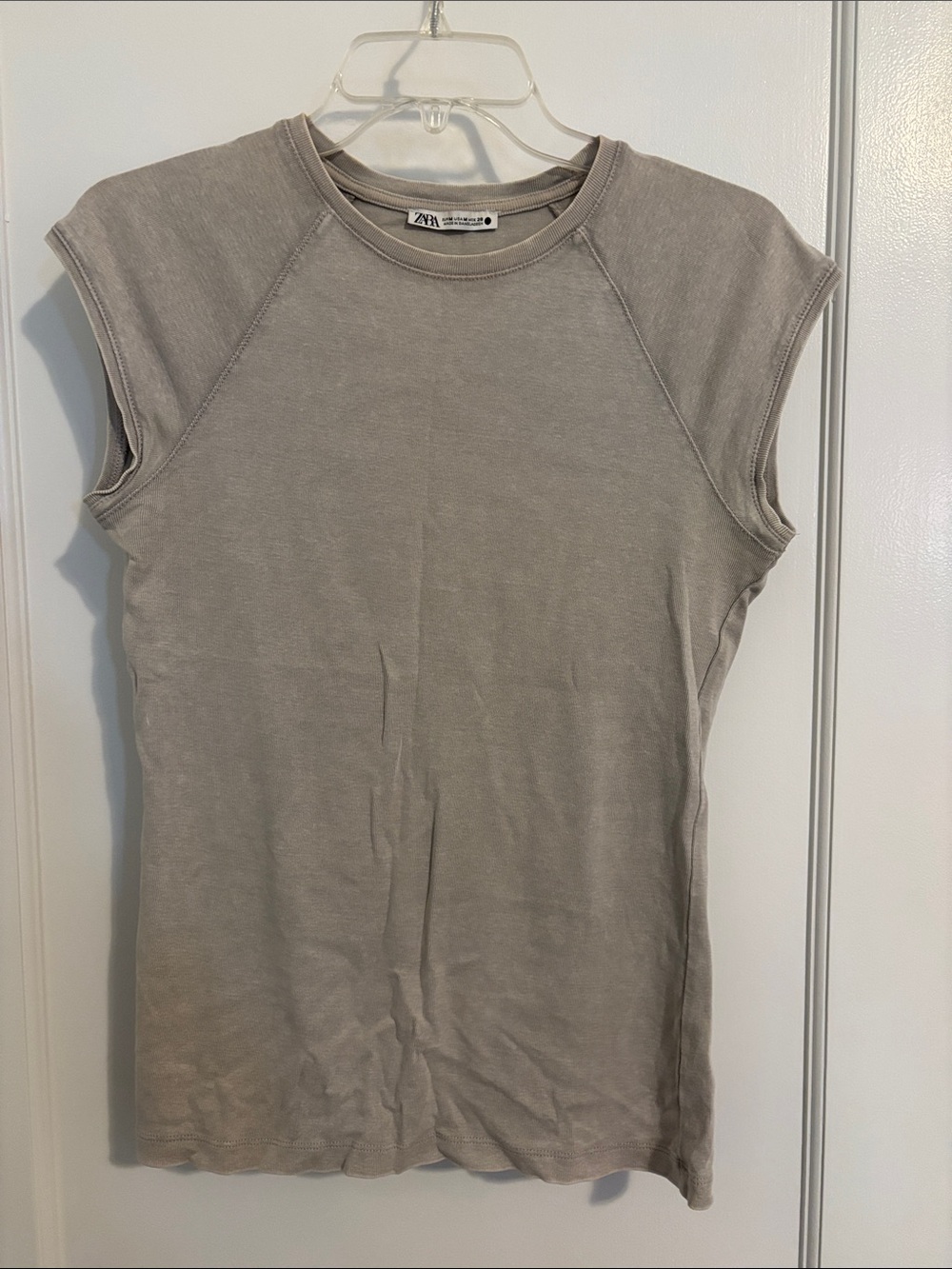 Zara Stone Gray Cap Sleeve Tee